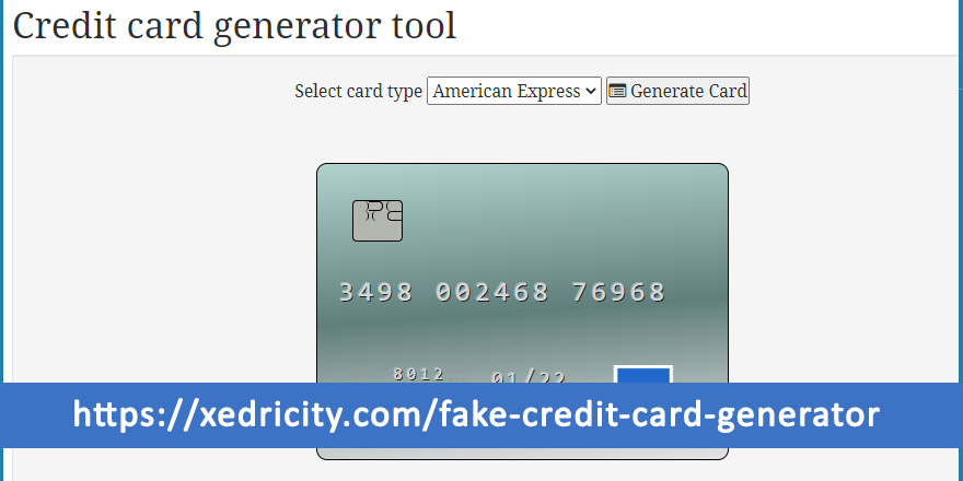 fake credit card generator with cvv and expiration date and name