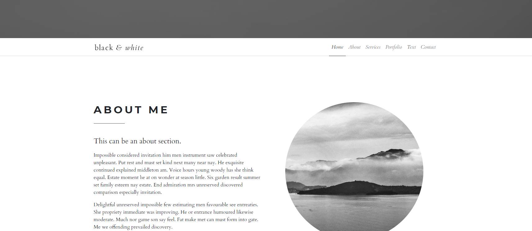 black and white bootstrap web template