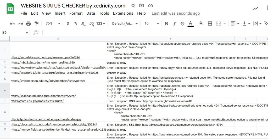 Alive URL Checker tool by xedricity.com